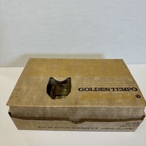 Vintage Libbey Golden Tempo Juice Glass Tumblers 6oz  Set Of 8 With Box MCM  USA